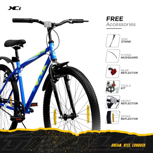 Image of XCi Thala Mountain Bicycle /Bike, 27.5-Inch Tires, Single Speed, Rigid Suspension, V-Brakes, Youth 12+ Years, 17-Inch Ultra Light Steel Frame, Blue Green