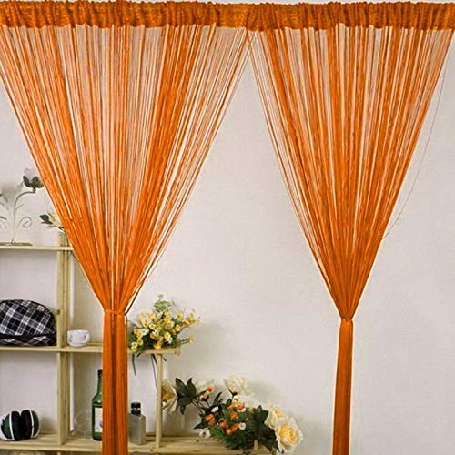 Buy PINDIA 1Pc Rust 9FT Decorative Polyester String Room Divider Thread Curtain 9FT, Rust