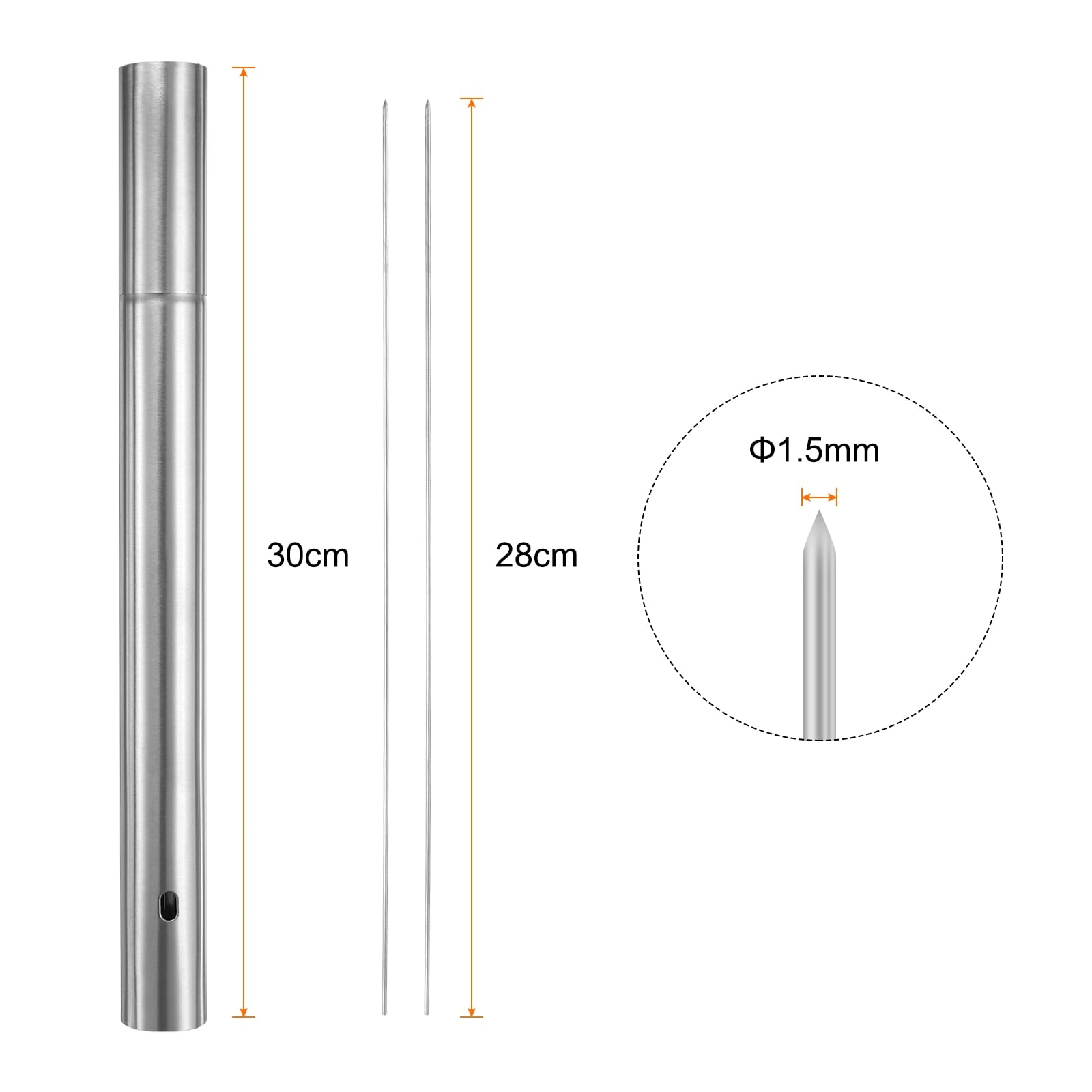 100 Spiedini In Metallo Per Kebob - Acciaio Inox 30cm - Riutilizzabili Per BBQ E Grigliate - Foto 9