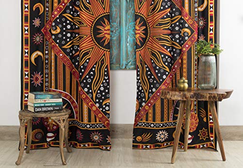 Popular Handicrafts Indian Burning Sun Hippie Mandala Window Curtains - Image 2