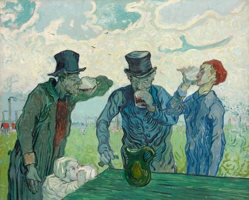 Affiche Impression les buveurs de Vincent Van Gogh en toile peinture murale pour salon 60x90cm