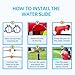 Bounwell Inflatable Water Slide, Blow Up Water Slide with Climbing Wall, Water Slide for Kids Backyard with Basketball Hoop, Water Cannon and Splash Pool