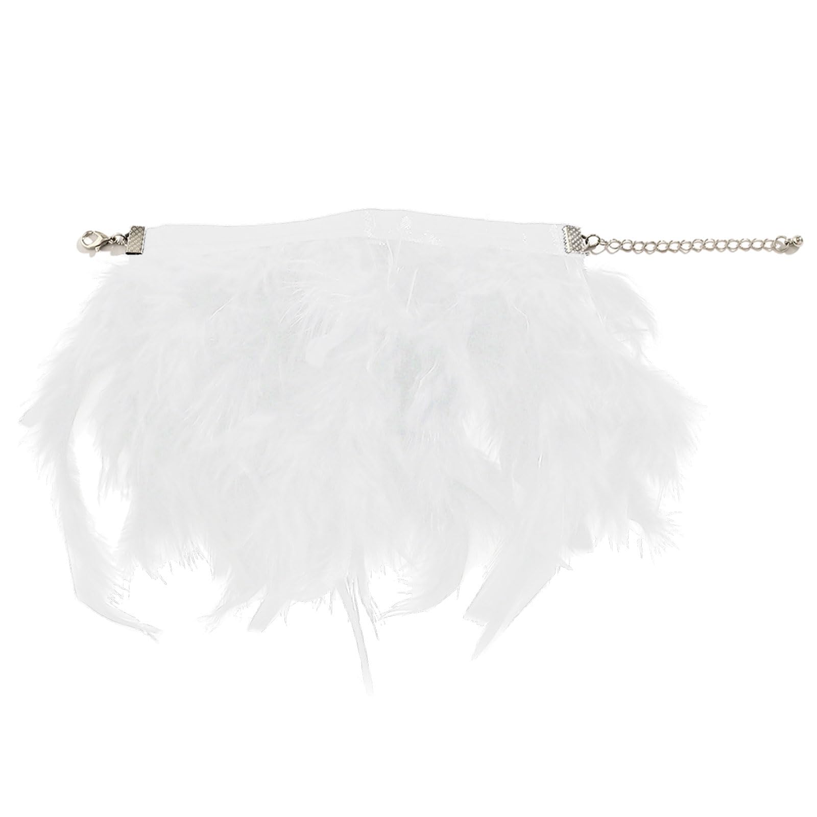 SANGXIU Feather Cuff Snap Bracelet Wrist Sleeve Feather Slap Bracelet Wristband Patting Circle Elegant Feather Anklets Arm Cover