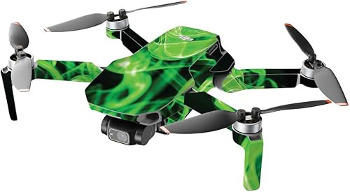 Miniatura 6 de MightySkins - Compatible con DJI Mini 2 Dron portátil  Llamas calientes  Funda protectora de vinilo duradera y única  Fácil de aplicar, quitar y