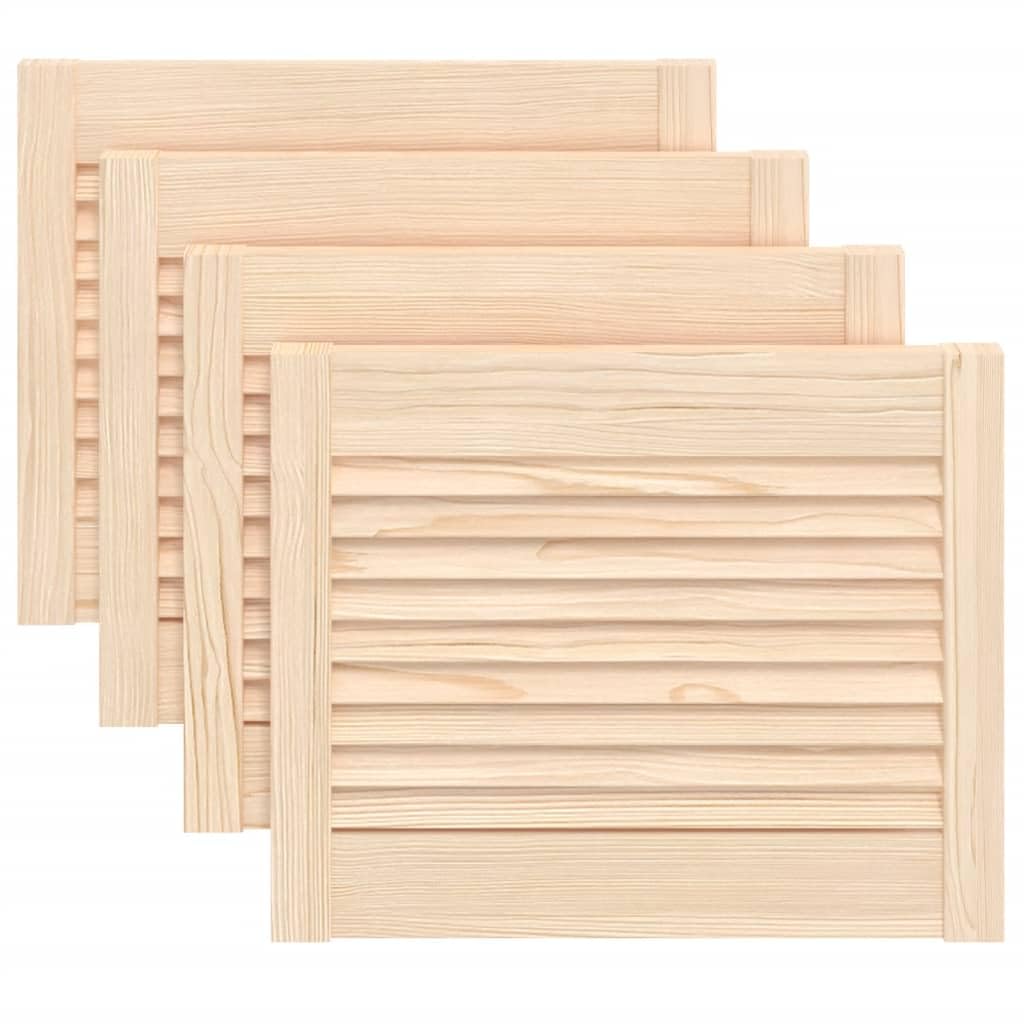 151111 Lot de 4 portes d'armoire design à lamelles en pin massif 39,5 x 49,4 cm