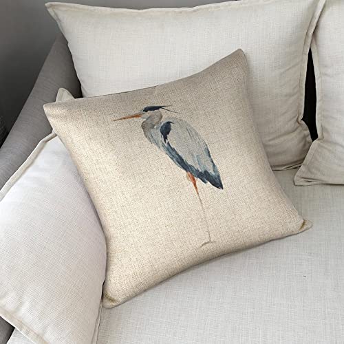 Icotoibabie PCB-05 Linen Throw Pillow Covers Blue Heron 18X18 Double Sided Decorative Pillows Cushion Cover thumb #6
