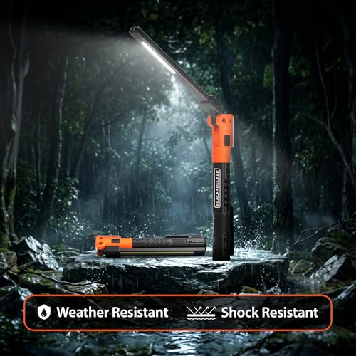 BLACK+DECKER Rechargeable Folding Utility Light, 350 LM Magnetic LED Work Light, Rechargeable Work Light Utility Light for Garage, Workshop, Auto Repair, Camping & Emergency Use. (2) - image 3