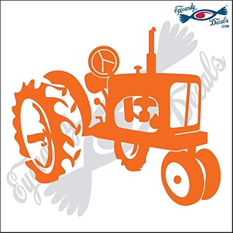 Eyecandy Decals Tractor Allis Chalmers 6" Orange Decal Sticker Cover
