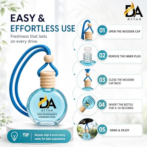 Image of Aqua Refresh Car Freshener Hanging Pod 12ml Wooden Lid Lasts Up to 45-60 Days