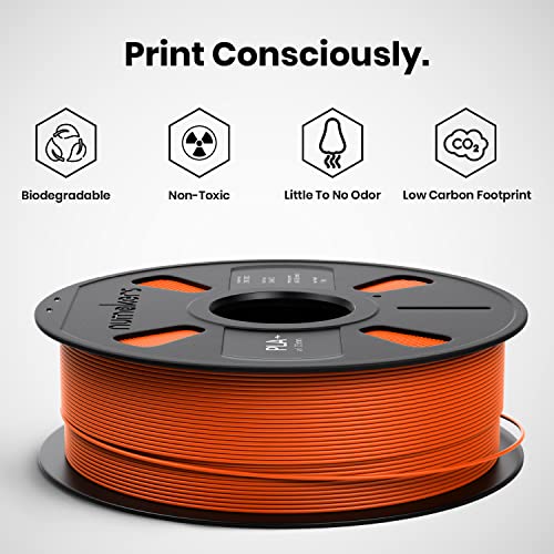Image of NUMAKERS PLA+ 3D Printer Filament, 1.75mm, Dimensional Accuracy + /- 0.03 mm, 1 kg Spool (2.2 lbs), Compatible with Most FDM Printers (Orange)