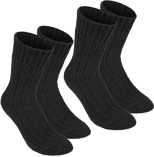 2 Pairs Unisex Alpaca Wool Socks - Thick Winter Socks for Men or Women - 100% Alpaca Premium Thermal Warm Boot Socks