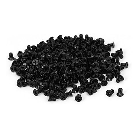 sourcing map 400 Stück Computer PC 3.5" HDD Flach Kreuzschlitz Kopf Festplatte Schraube 6#-32 DE de Cover