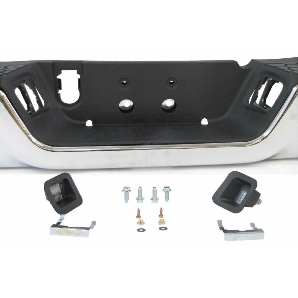 Amazon.com: Wajir 1pc Rear Chrome Steel Bumper Cover Complete 