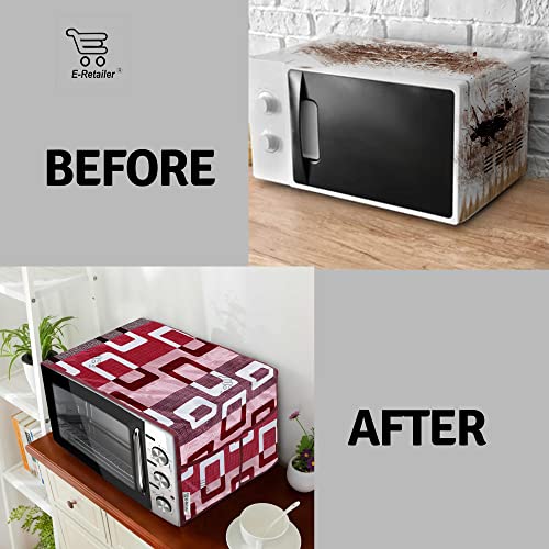 Image of Polyester 3-Layered Microwave Oven Top Cover With 4 Utility Pockets Suitable for Upto 30 Liter (Color- Purple, Size-36x14 Inches)