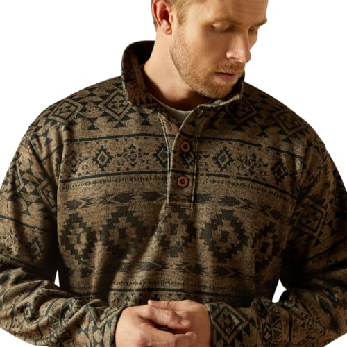 Ariat Men's Caldwell 1/4 Zip Beige Sweater4