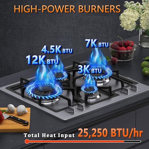 Kadorer GAS COOKTOP Bulit-In Gas Stove Top With 4 Burner, Ng/Lpg Convertible Cooktops thumb #1