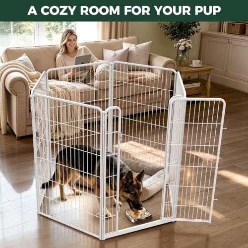Image of FXW Homeplus Indoor Dog Playpen with Lick Mat, 45 inch H 6 Panels