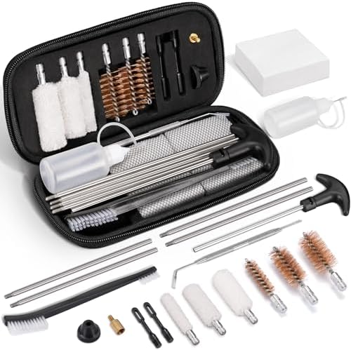 CVLIFE Shotgun Cleaning Kit for 12 Gauge, 20 Gauge, 410 Gauge– Gun Cleaning Kit with Bronze Bore Brushes, Cotton Mops, Cleaning Patches, Picks and Portable Case