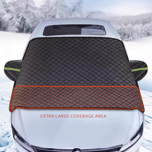 Image of Car Windshield Snow Cover All Weather Windshield Cover with Double Sided Design Windshield Snow Cover Frost,Fog,Ice Removal Foldable Thick Windshield Sunshade for Most Cars SUV