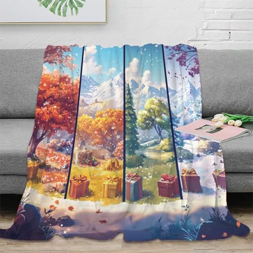 Couverture lit microfibre 127x152 cm plaid canapé imprimé coloré - 3
