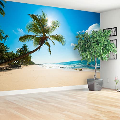 Papier Peint Plage Tropicale Moderne 152x104cm Décor Mural