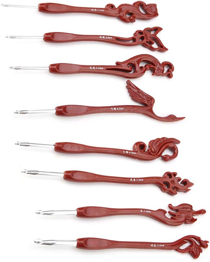 clover crochet hook 8PCS Retro Birds Unique Crochet Hooks Set Knitting Smooth Needles Tools Ergonomic Handle wooden crochet hooks