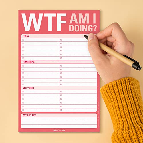 Knock Knock Wtf Am I Doing? Pad, To Do List Note Pad, 6 X 9-Inches #TOP4