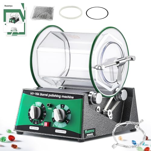 Huanyu バレル研磨機 チェンジバレル研磨機 3kg容量ロータリーバレル...