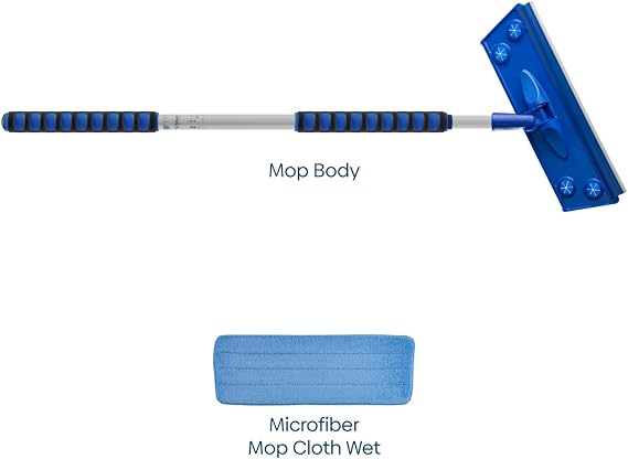 Silva Mikrofiber Tekli Mop Set - Yalnızca Kuru Bez Dahil (1 Adet), Islak Bez İçermez, 90-156 cm Teleskopik Alüminyum Sap, 360 Derece Dönen Cırtlı Başlık, Toz Alma ve Kuru Silme İçin