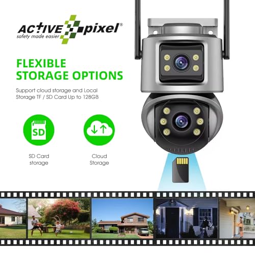 Image of Active Pixel 3MP+3MP =6MP | Dual Lens Smart CCTV Camera | WiFi Wireless IP Home Security Camera | Double Side View | Rotating Pan & Tilt | Outdoor CCTV Camera | Alexa Supported - A5