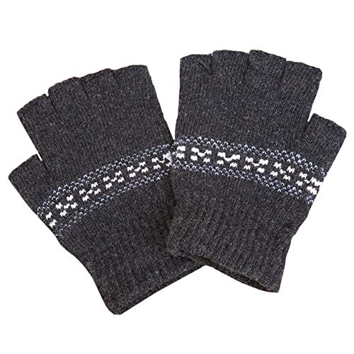 WHITE FANG(ホワイトファング) ニット 手袋 グローブ 防寒 秋冬 指無し メンズ レディース スマホ タッチパネル NT039 (01:グレー)