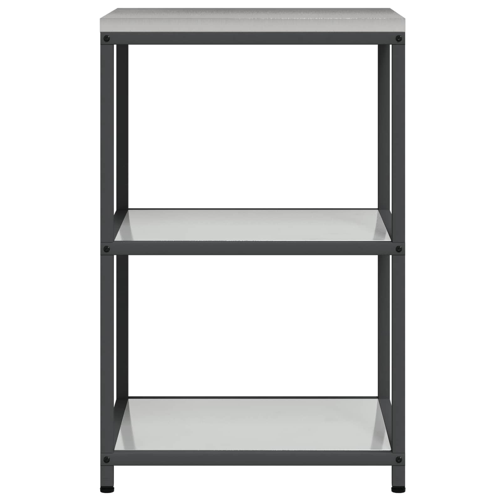 Stahl Küchenaufbewahrung HATTEM Silber, 60 x 50 x 92 cm Regal Lagerung für Vorräte, Mehrzweckschrank für Esszimmer Küche Balkon Garten Ordnung