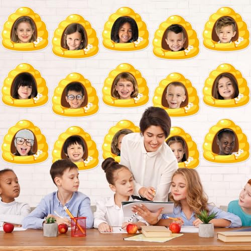 Image of gisgfim 80Pcs Bee Hive Cutouts Summer Honey Bee Hive Decorations Bulletin Board Honey Daisy Paper Cut-Outs Classroom Decor for Boy Girl DIY Craft Photo Wall Kindergarten Preschool Party Favor Supply