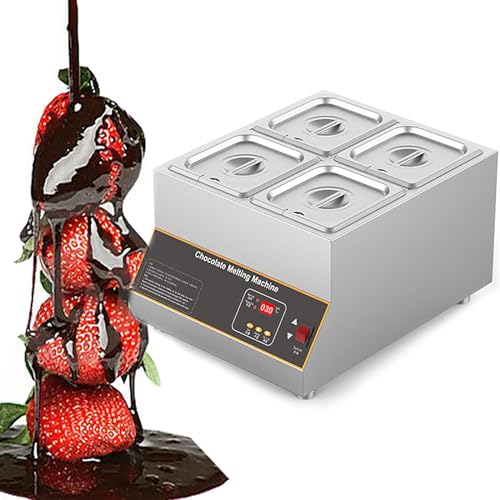 Chocolate Tempering Machine Melting Pot Electric Auto Chocolate Heater Liquid Warmer Stainless Steel 12L Capacity 4 Tanks Commercial Home 500W