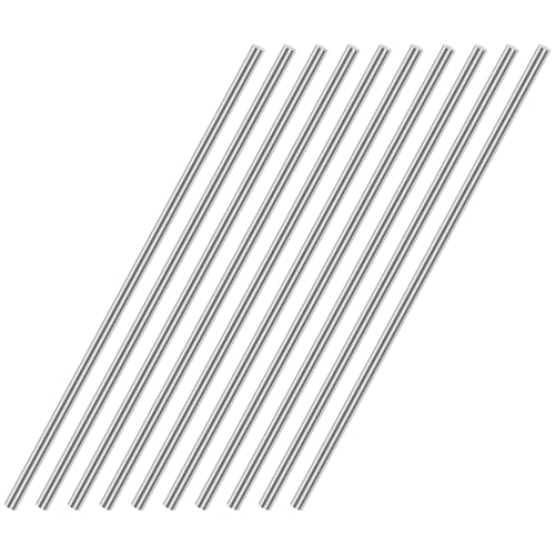 Image of uxcell 5mm x 200mm 304 Stainless Steel Solid Round Rod for DIY Craft - 12pcs