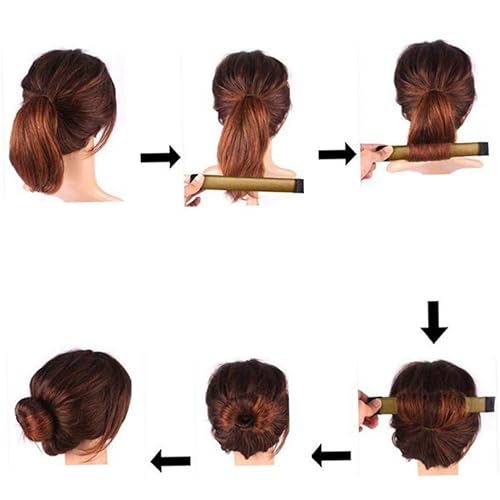 Miniatura 4 de Secador de pelo mágico, moldeador de moños, creador de moños, rizador de pelo, herramienta de pelo para mujeres y niñas, 2 unidades