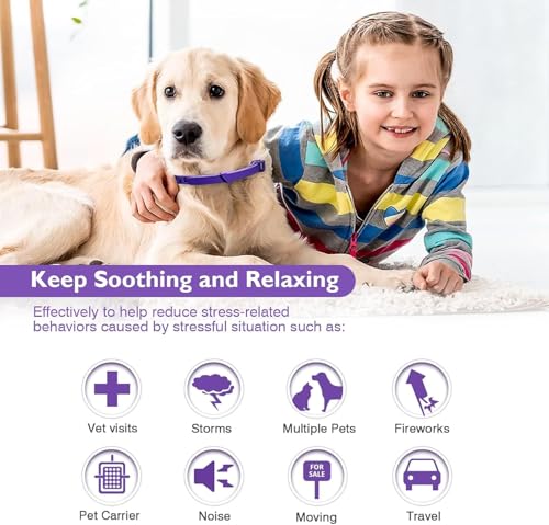 Image of 3 Pack Dog Calming Pheromone Collar Set, Relieves Anxiety, Keeps Dog Quiet, Foldable Collar, Adjustable for Small, Medium Large Dog