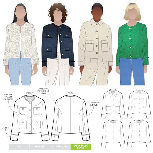 Style Arc Sewing Pattern - Delphine Woven Jacket (Sizes 10-22)