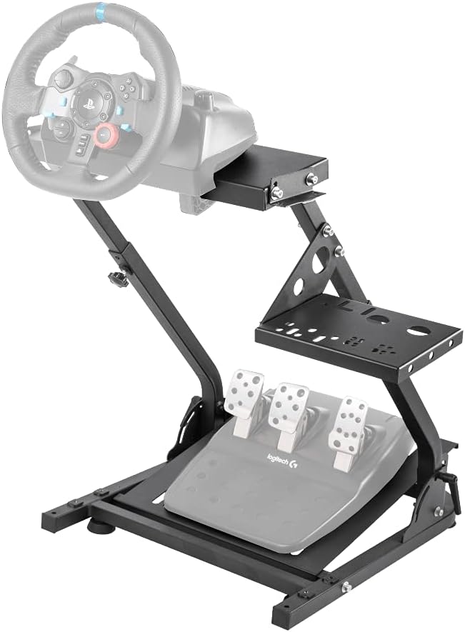 Anman Soporte de volante de carreras compatible con Logitech G25, G27, G29, G920 Thrustmaster T80, T150 palanca de cambios y pedal no incluidos.
