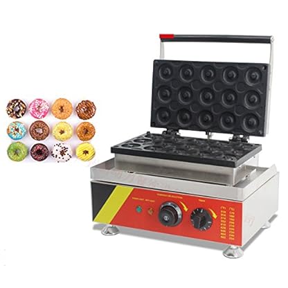 cgoldenwall 15 Stück Commercial Donuts Waffelautomat Elektrische Waffel Maschine no-stick Belgische Waffel Baker (Donut) 110 V/220 V CE Zertifizierung – Bild 5
