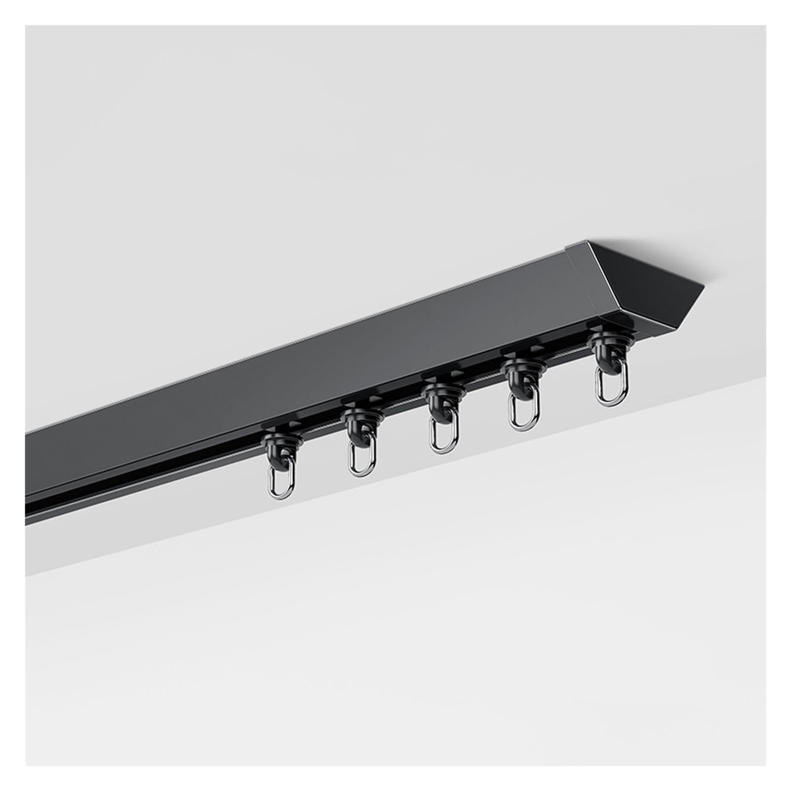Modern Black Ultra thin Aluminum Curtain Track for Straight and Bay Windows 2.3 20ft Room Divider Ceiling Curtain Rod