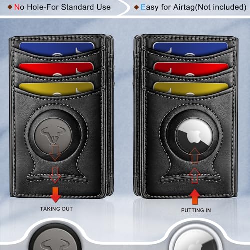 Image of BULLIANT Slim Wallet For Men 12Cards,Magnetic Flip Build-in Money Clip Airtag Compatible-RFID Blocking