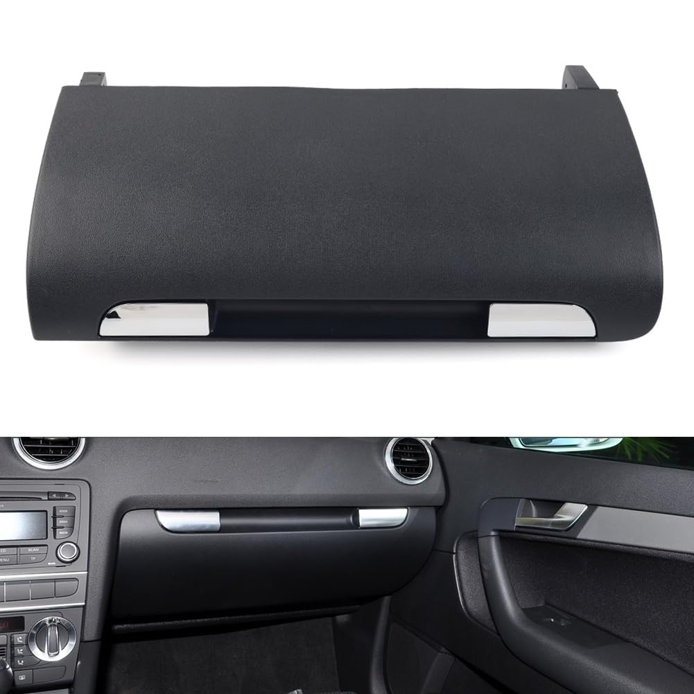SIKUAI Cubierta de manija de pestillo de cerradura de compartimento de guantera interior negra automática para A3 S3 8P 2004-2012