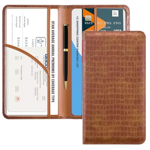 Image of CoBak Car Registration and Insurance Holder | Vehicle Glove Box Organizer, Auto Truck Compartment Document Case with Magnetic Closure for Insurance & Driver License