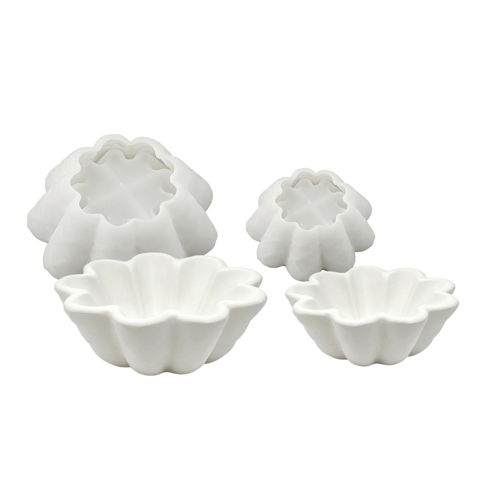 Pyasuye Food Grade Wavy Flower Silicone in 13Cm and 9Cm for Crafting Decorative Bowls Storage Trays Gifts Making