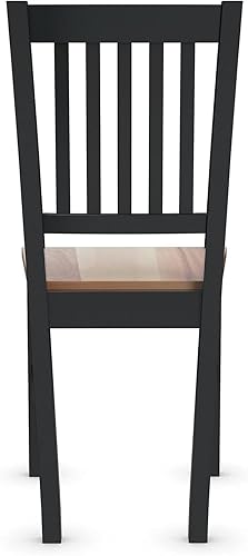 Miniatura 9 de Nightcore - Juego de 4 sillas de comedor de madera, asiento de nogal con respaldo de listones, patas de madera de goma, sillas de comedor sin brazos