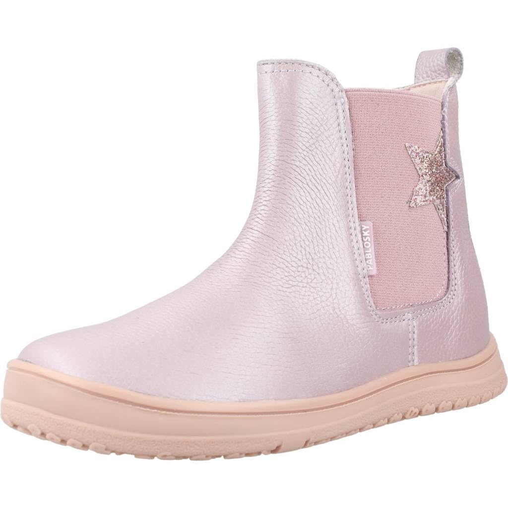Pablosky Botas de Niña rosas de Piel con Cremallera