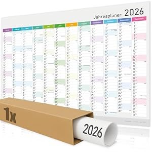 Generisch JP26-M03 Jahresplaner 2026 Wandkalender DIN A1