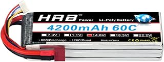 HRB 4S Lipo Battery 14.8V 4200mAh 60C T Lipo Battery Compatible with RC Car RC Plane RC Truck RC Boat