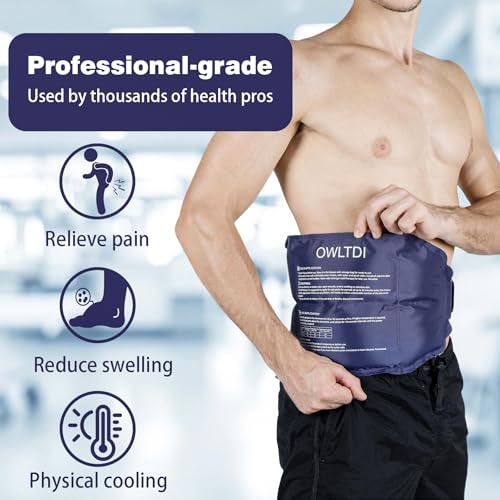 Image of Ice Packs Soft Flexible Gel Pack for Injuries Reusable Cold Hot Therapy for Shoulder Knee Back Elbow Leg Hip Arm for Muscle Relief & Recovery 17.5'' x 9.5'' Navy Blue
